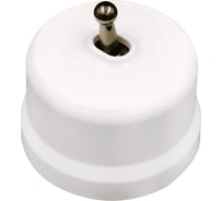 1 клавишный тумблерный выключатель Bironi ручка бронза, цвет белый B1-230-21-B