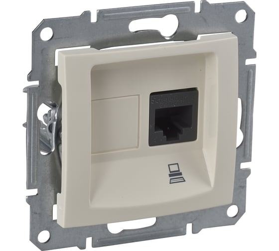 Компьютерная розетка Systeme Electric Sedna Беж 1-ая RJ45 кат. 6 UTP SE SDN4700147