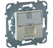 Компьютерная розетка Systeme Electric Unica Беж 1-ая кат 6 с полем для надписи MGU5.425.25ZD
