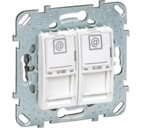 Двойная компьютерная розетка Systeme Electric Unica Бел кат 6 с полем для надписи MGU5.2424.18ZD