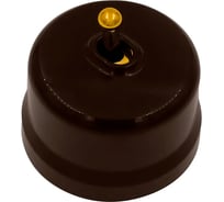 1 клавишный тумблерный выключатель Bironi ручка золото B1-230-22-G