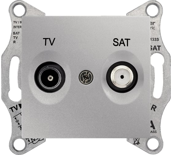 Розетка TV/SAT Systeme Electric Sedna Алюминий проходная 4dB SE SDN3401960