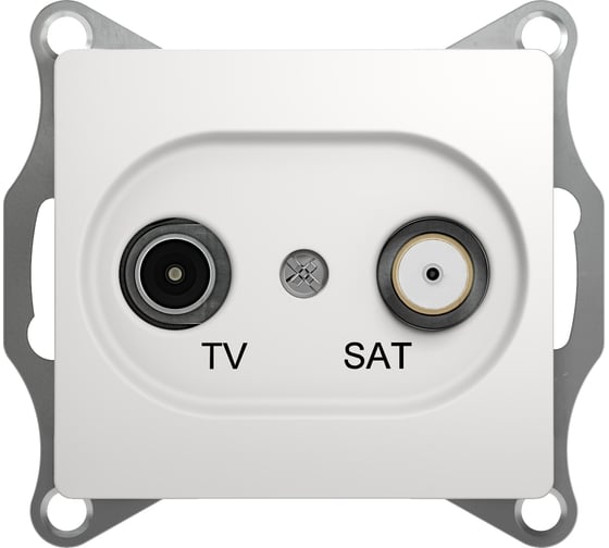 Механизм TV-SAT розетки Systeme Electric 1-м GLOSSA проходная 4DB белый SchE GSL000198