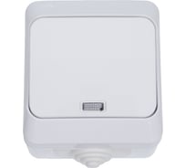 1-клавишный выключатель Systeme Electric Lexel Этюд Белый с подсветкой IP44, наружный BA10-045B