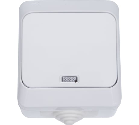 1-клавишный выключатель Systeme Electric Lexel Этюд Белый с подсветкой IP44, наружный BA10-045B
