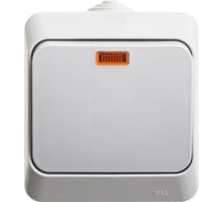 1-клавишный выключатель Systeme Electric Lexel Этюд Серый с подсветкой IP44, наружный BA10-045C