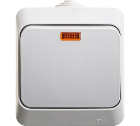 1-клавишный выключатель Systeme Electric Lexel Этюд Серый с подсветкой IP44, наружный BA10-045C