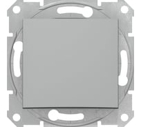 1-клавишный кнопочный выключатель Systeme Electric Sedna Алюминий 10 А SE SDN0700160