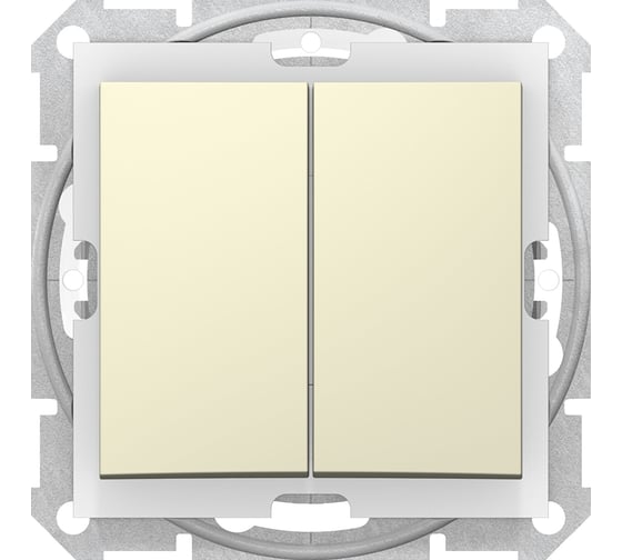 2-клавишный выключатель Systeme Electric Sedna Беж 10А, IP44 SE SDN0300447
