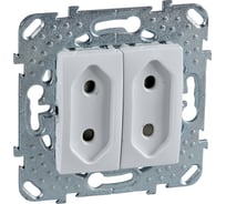 Двойная розетка Systeme Electric Unica Бел б/з, 10А, со шторками, для узких вилок MGU5.3131.18ZD