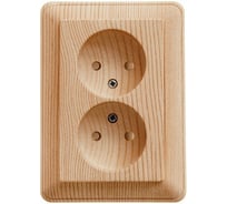 Двухместная розетка Systeme Electric WESSEN 59 Сосна б/з в сборе с рамкой RS16-254-78