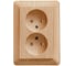 Двухместная розетка Systeme Electric WESSEN 59 Сосна б/з в сборе с рамкой RS16-254-78 1