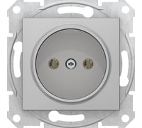 Механизм розетки Systeme Electric 1-м SEDNA без заземления, без шторок алюминий SchE SDN2900160
