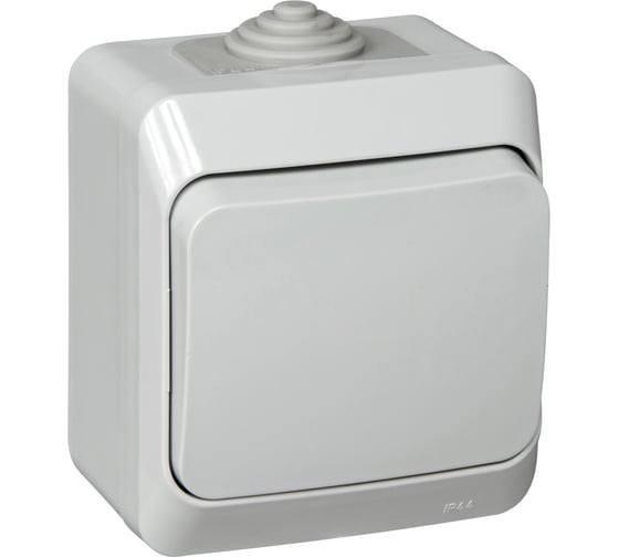 1-клавишный выключатель Systeme Electric ОП Этюд 10А IP44 сер. SchE BA10-041C