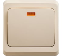 Кнопочный выключатель Systeme Electric 1-кл. СП Этюд с инд. крем. SchE KC10-002K