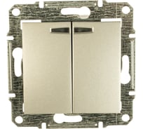 Двухклавишный механизм выключателя Systeme Electric Sedna с син. индик. алюм. SchE SDN0300360