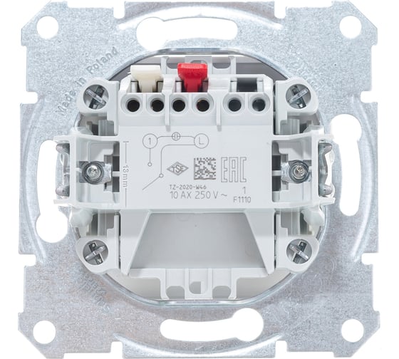 Механизм 1-клавишного выключателя Systeme Electric Sedna бел. SchE SDN0100121