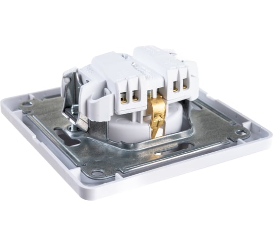Розетка Systeme Electric 1-м GLOSSA с заземлением, защитные шторки белая SchE GSL000144