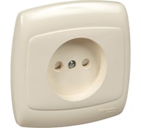 Розетка Systeme Electric 1-м СП Рондо без заземления, слоновая кость SchE RS10-185-SI РС10-185-си