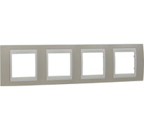 Горизонтальная рамка 4-ая Systeme Electric Unica Хамелеон Песчаный/Бежевый MGU6.008.567