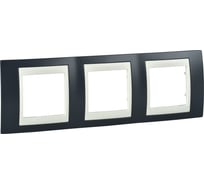 Горизонтальная рамка 3-ая Systeme Electric Unica Хамелеон Серо-Зеленый/Бежевый MGU6.006.577
