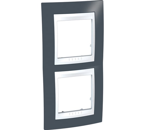 Вертикальная рамка 2-ая Systeme Electric Unica Хамелеон Серо-Зеленый/Белый MGU6.004V.877 1