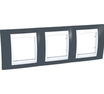 Горизонтальная рамка 3-ая Systeme Electric Unica Хамелеон Серо-Зеленый/Белый MGU6.006.877