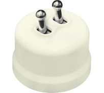 2 клавишный тумблерный выключатель Bironi ручка серебро B1-232-211-S