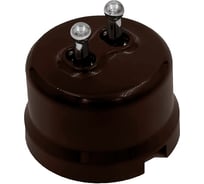 2 клавишный тумблерный выключатель Bironi ручка серебро B1-232-22-S