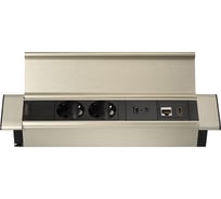 Блок розеток Mebax 41P 2 секции Серебро+Черный USB + type C + RJ45 + HDMI 00-00002595