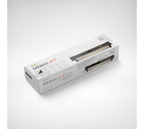 Встраиваемая врезная розетка Mebax 41T 2 секции Серебро+Черный USB + type C + RJ45 + HDMI 00-00002593