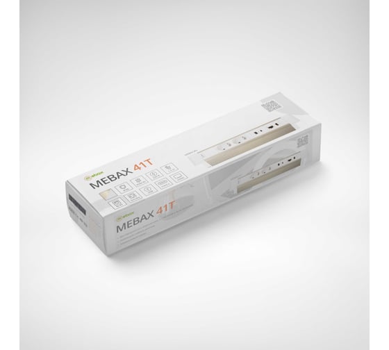 Встраиваемая врезная розетка Mebax 41T 2 секции Серебро+Белый USB + type C + RJ45 + HDMI 00-00002594