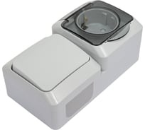 Блок Systeme Electric ОП Этюд IP44 сер. 1-кл выкл.+евророз з/ш SchE BPA16-241C
