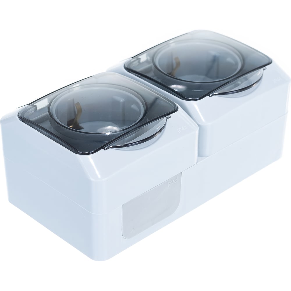 Блок Systeme Electric ОП Этюд IP44 сер. 2-м розетка с заземл. защ ...