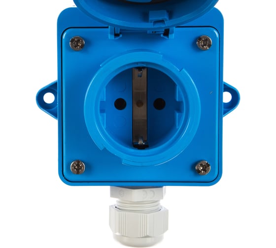 Розетка для монтажа на поверхность ABL IP68, 16A 2P+E 250V, синий 1977751