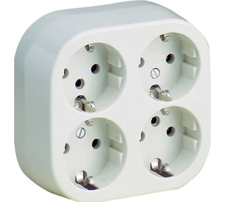 Розетка для монтажа на поверхность, 4-х модульная ABL 16A 2P+E 250V, белый 1694010