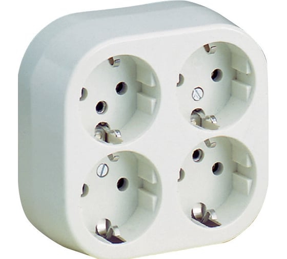 Розетка для монтажа на поверхность, 4-х модульная ABL 16A 2P+E 250V, белый 1694010 1