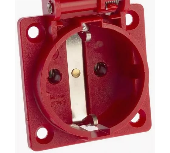 Приборная розетка ABL термопласт, фланец, IP54 16A 2P+E 250V, красный 1461040
