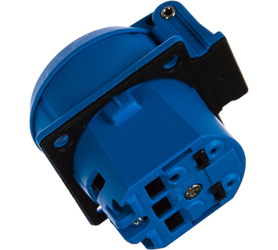 Приборная розетка ABL SCHUKOplus термопласт, фланец, IP54 16A 2P+E 250V, синий 1561050