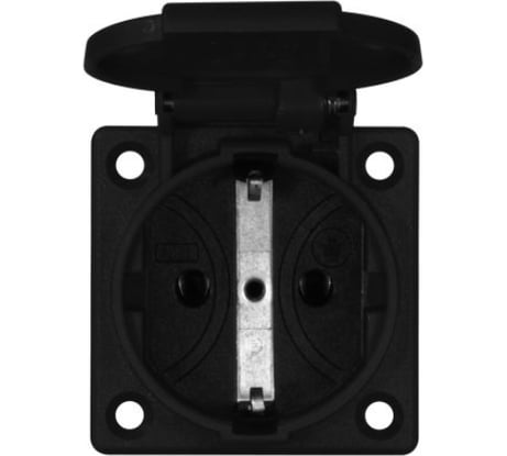 Приборная розетка ABL термопласт, фланец, IP54 16A 2P+E 250V, черный 1661000