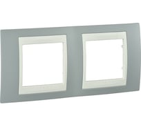 Горизонтальная рамка 2-ая Systeme Electric Unica Хамелеон Серый/Бежевый MGU6.004.565