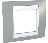 Рамка 1-ая Systeme Electric Unica Хамелеон Серый/Белый MGU6.002.865