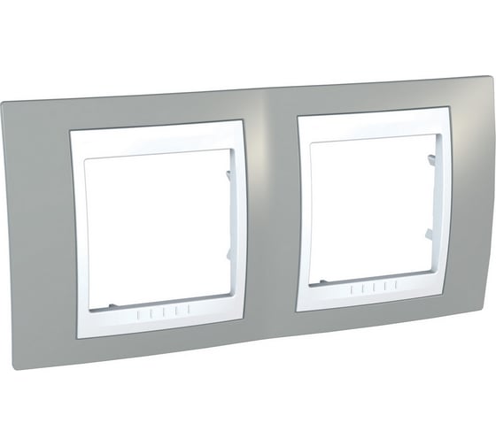 Горизонтальная рамка 2-ая Systeme Electric Unica Хамелеон Серый/Белый MGU6.004.865 1