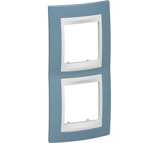 Вертикальная рамка 2-ая Systeme Electric Unica Хамелеон Синий/Белый MGU6.004V.873 1