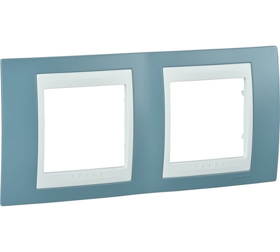 Горизонтальная рамка 2-ая Systeme Electric Unica Хамелеон Синий/Белый MGU6.004.873 1