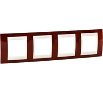 Горизонтальная рамка 4-ая Systeme Electric Unica Хамелеон Терракотовый/Бежевый MGU6.008.551