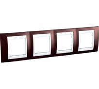 Горизонтальная рамка 4-ая Systeme Electric Unica Хамелеон Терракотовый/Белый MGU6.008.851