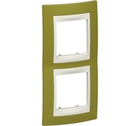 Вертикальная рамка 2-ая Systeme Electric Unica Хамелеон Фисташковый/Бежевый MGU6.004V.566