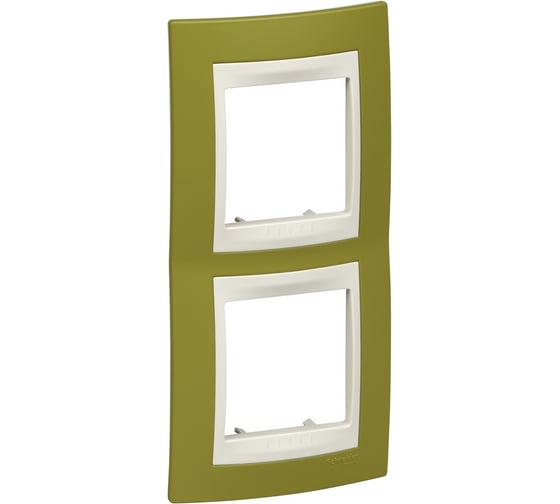 Вертикальная рамка 2-ая Systeme Electric Unica Хамелеон Фисташковый/Бежевый MGU6.004V.566 1