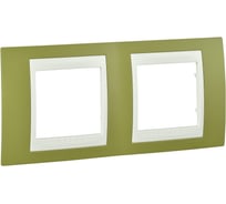 Горизонтальная рамка 2-ая Systeme Electric Unica Хамелеон Фисташковый/Бежевый MGU6.004.566